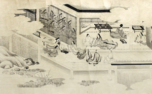 「白描源氏物語絵巻」(部分、江戸時代) 写真